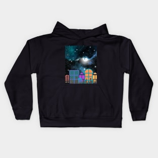 dreamy night design Kids Hoodie